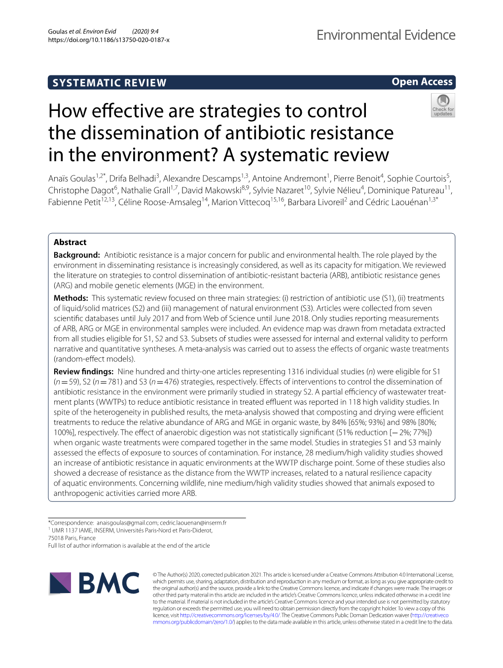 How Effective Are Strategies to Control the Dissemination of Antibiotic