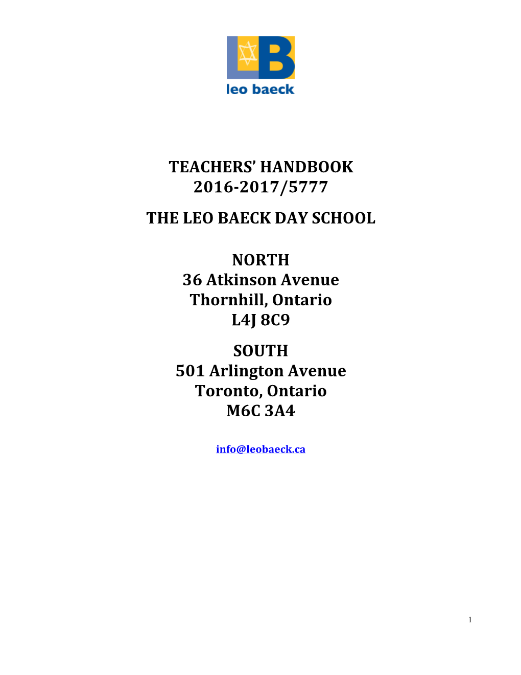 Teachers' Handbook 2016-17