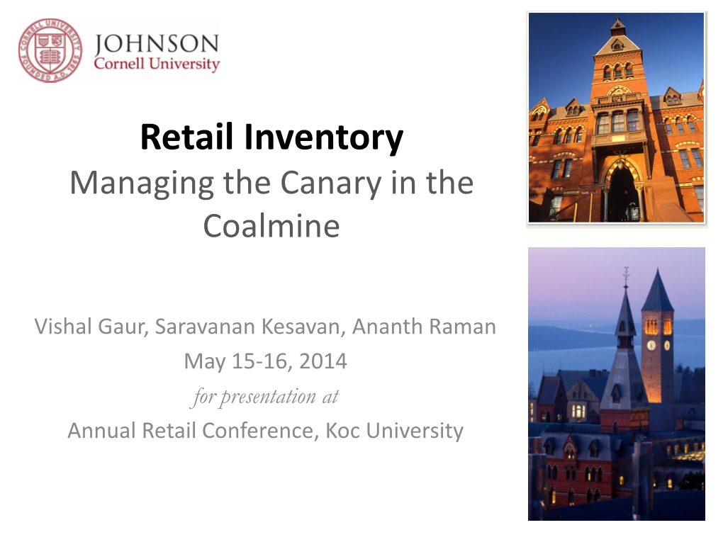 Retail Inventory Managing the Canary in the Coalmine