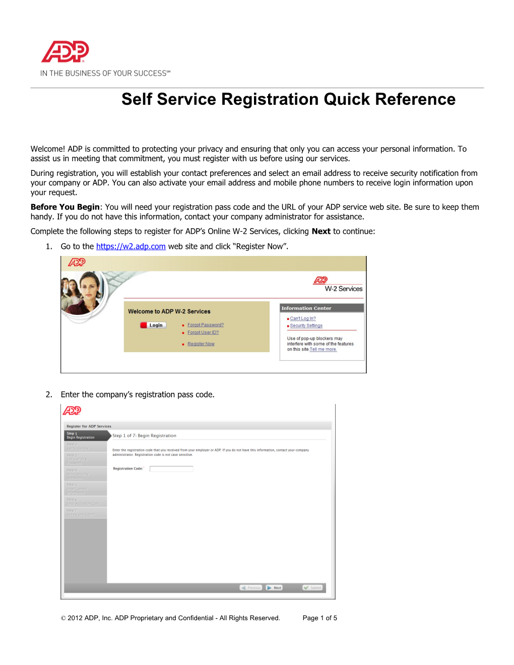 ADP Employee Self Service Registration V8