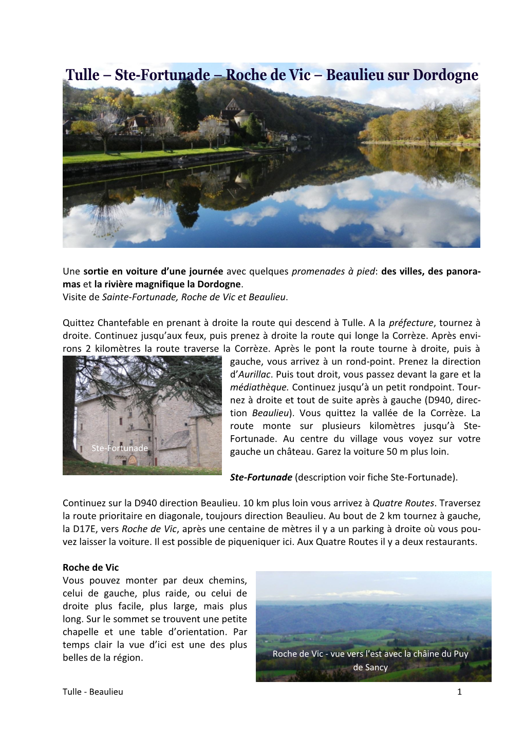Tulle – Ste-Fortunade – Roche De Vic – Beaulieu Sur Dordogne
