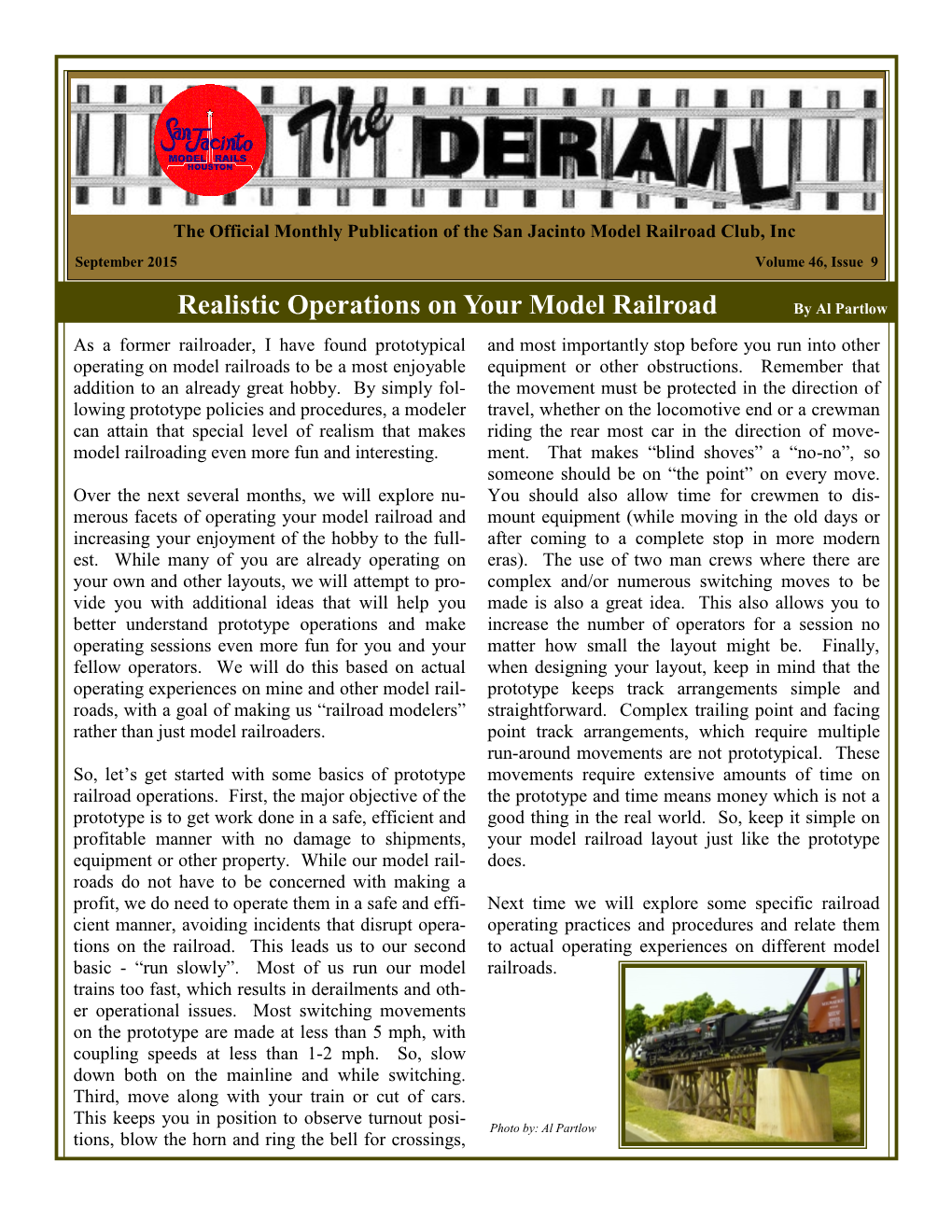 September 2015, Derail Newsletter