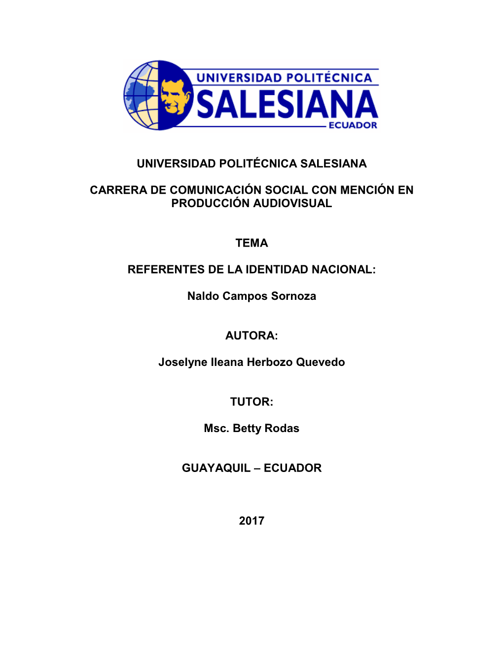 Universidad Politécnica Salesiana Carrera De