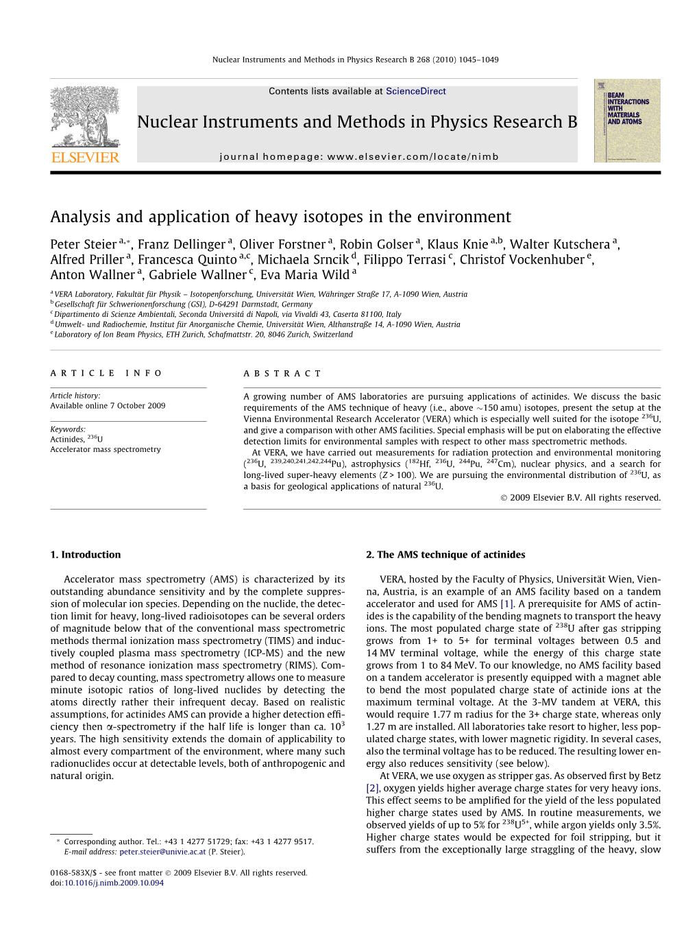 Analysis and Application of Heavy Isotopes in the Environment