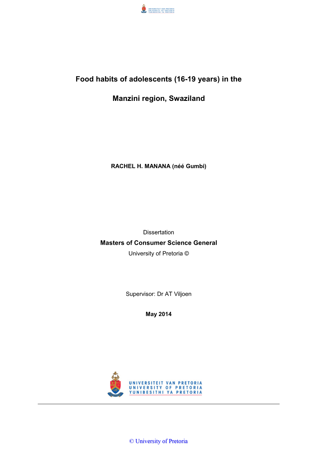 Food Habits of Adolescents (16-19 Years) in The