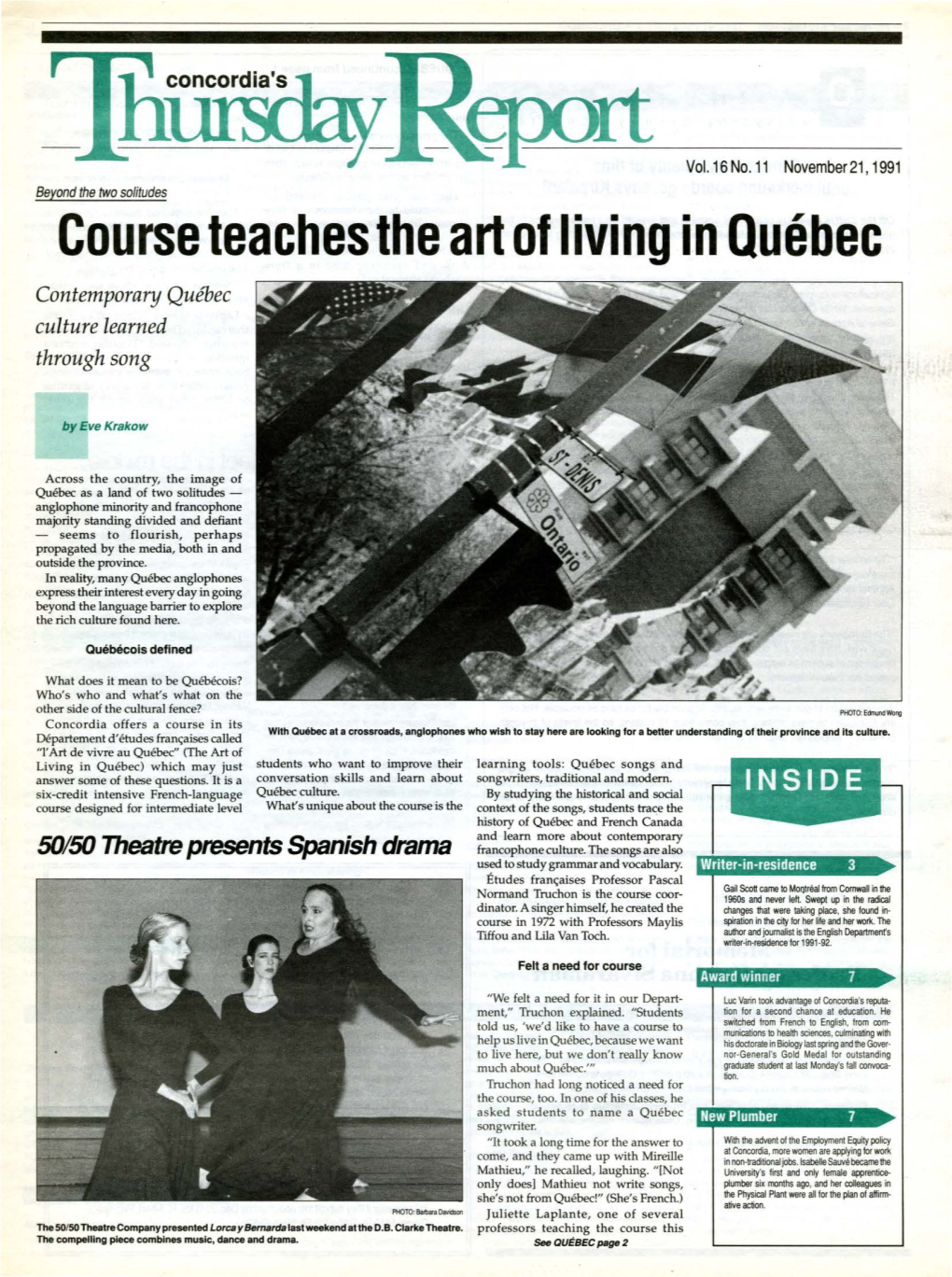 Course Teaches the Art of Living in Quebec Contemporary Quebec Culture Learned Through Song