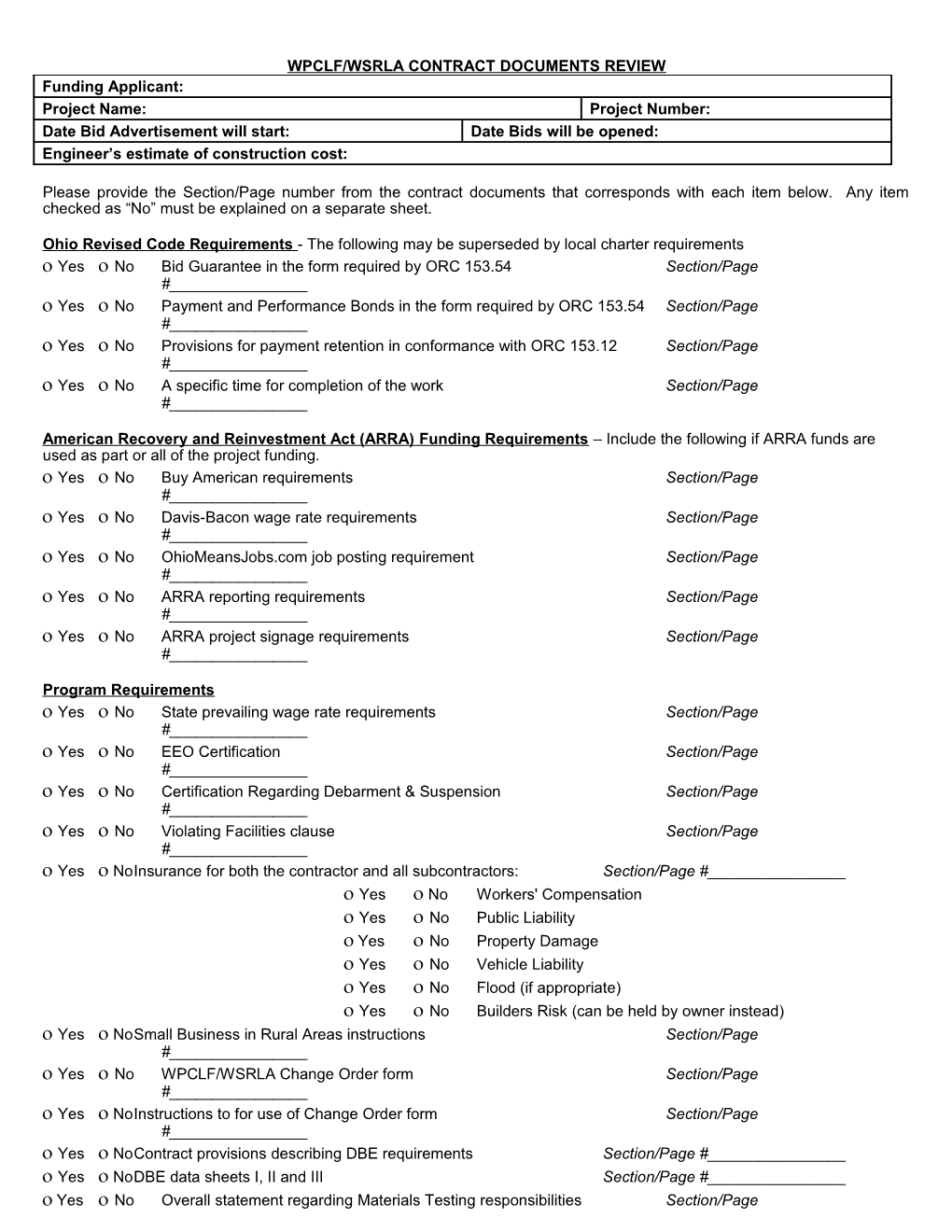 Wpclf/Wsrla Contract Documents Review