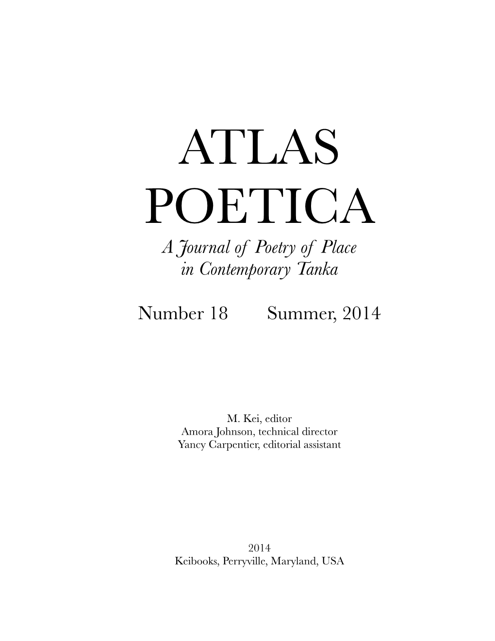 Atlas Poetica Issue 18