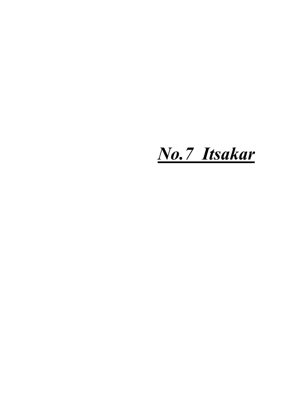 No.7 Itsakar Study for Improvement of Information on Existing Water Sources Rural Water Supply and Sewage Systems in RA (Tavush)