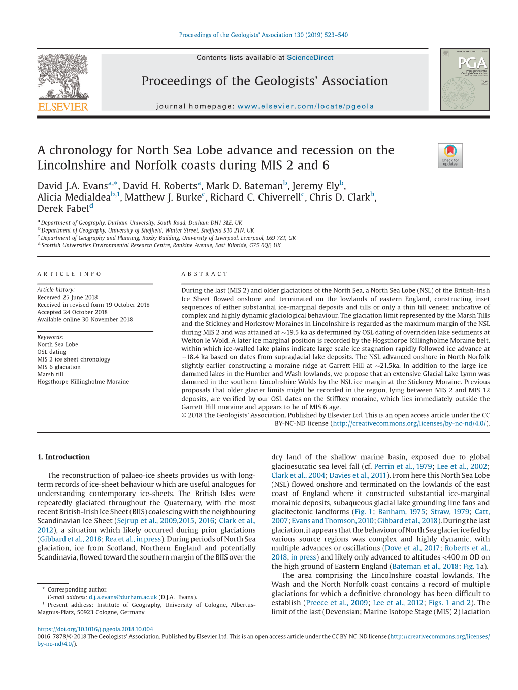 Proceedings of the Geologists' Association