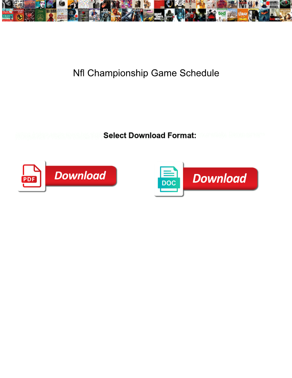 Nfl Championship Game Schedule