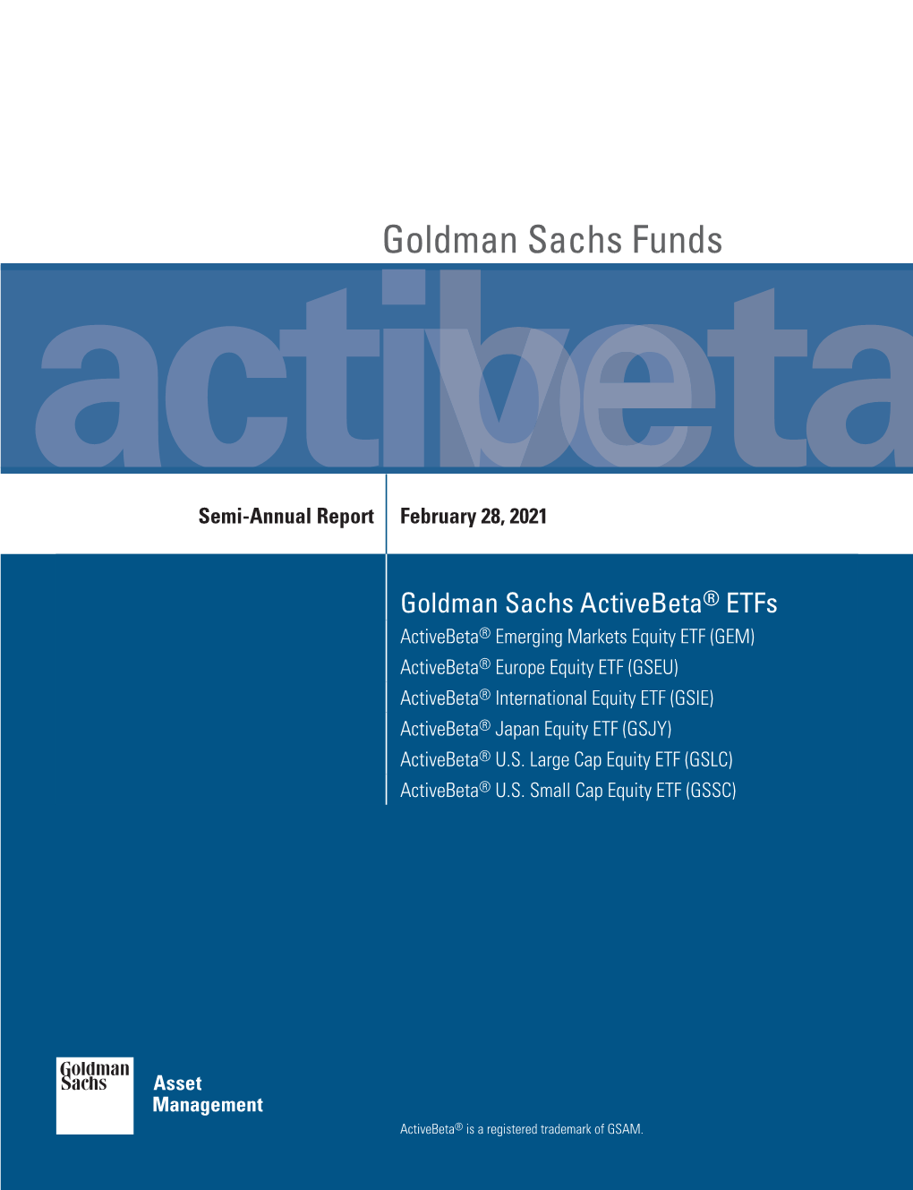 Goldman Sachs Activebeta® Etfs