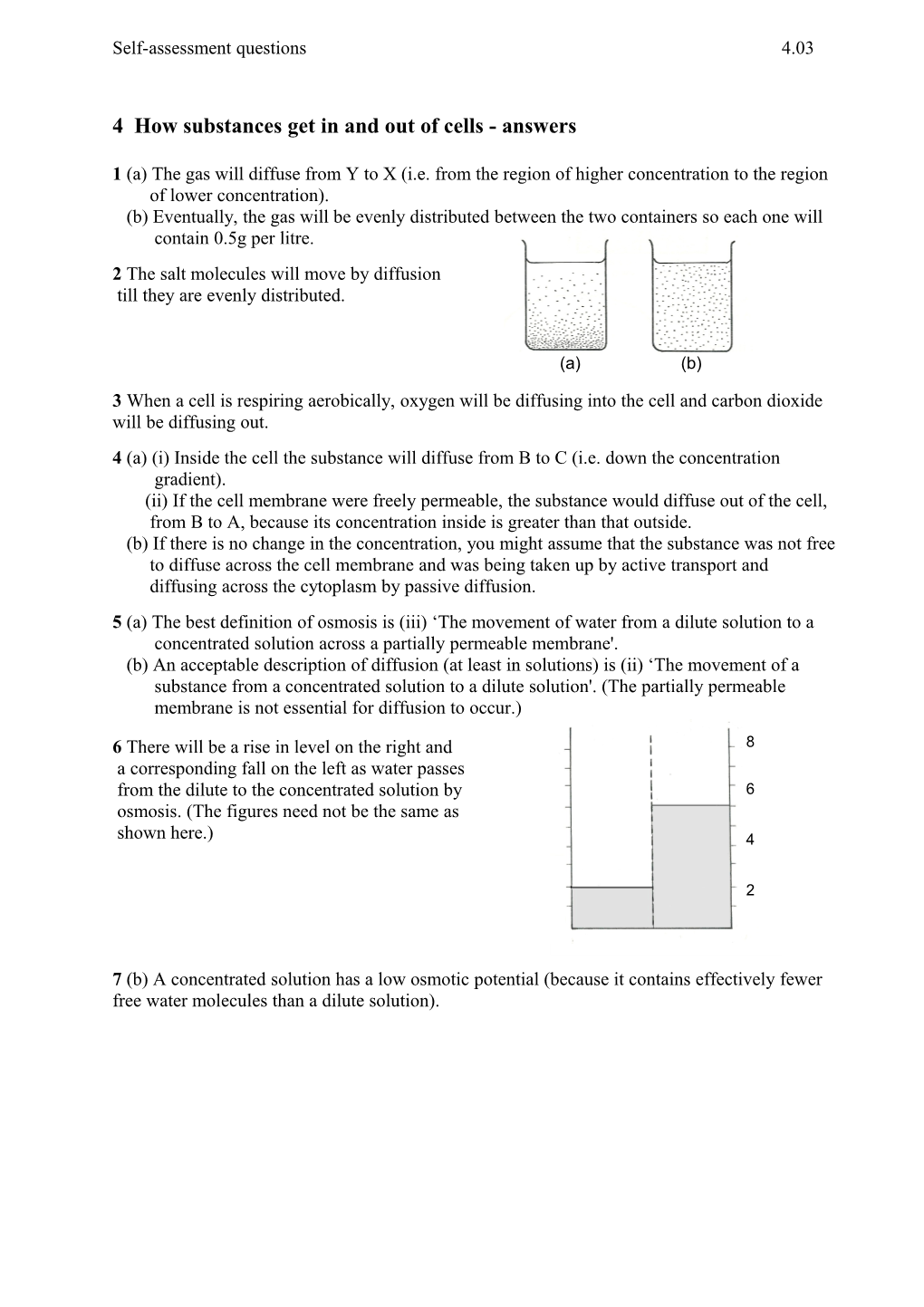 1 (A) the Gas Will Diffuse from Y to X (I