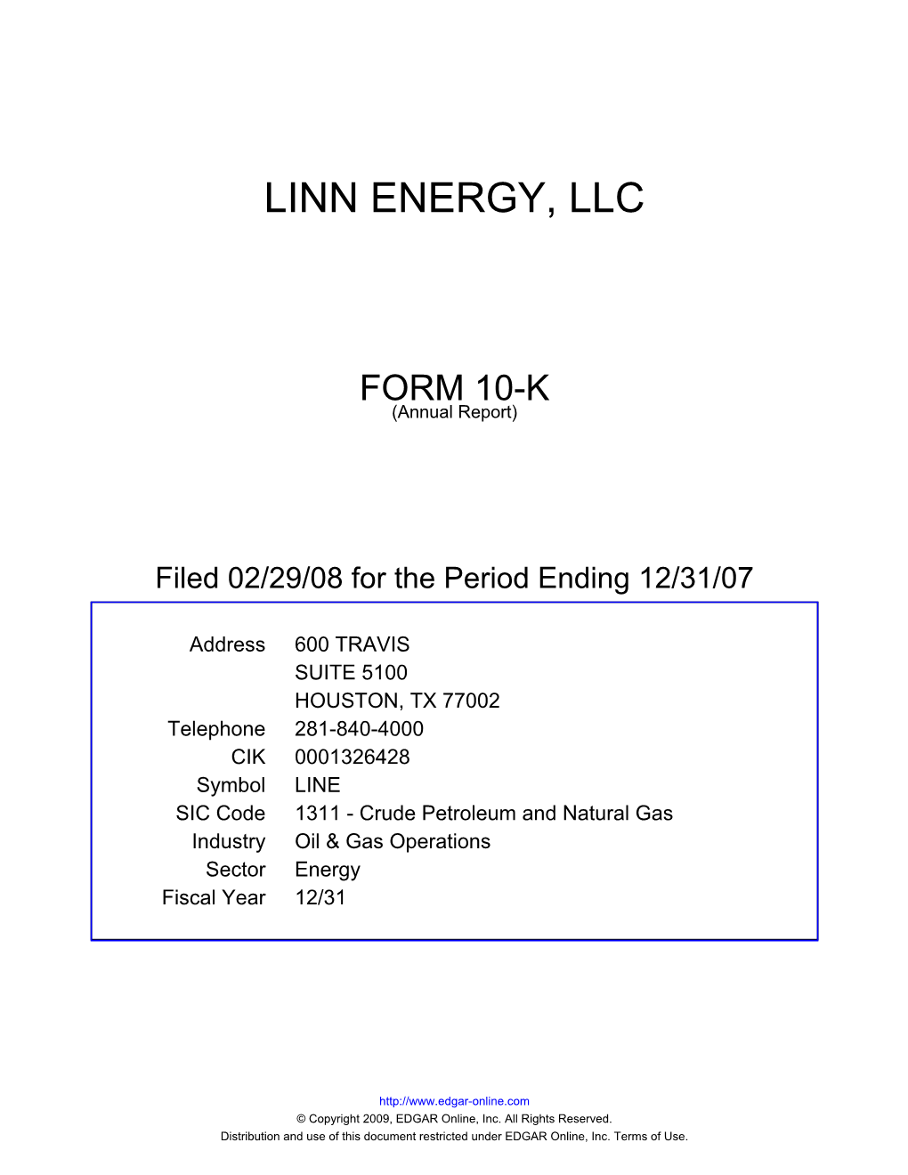 Linn Energy, Llc