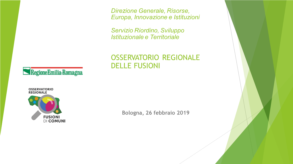 Osservatorio Regionale Delle Fusioni