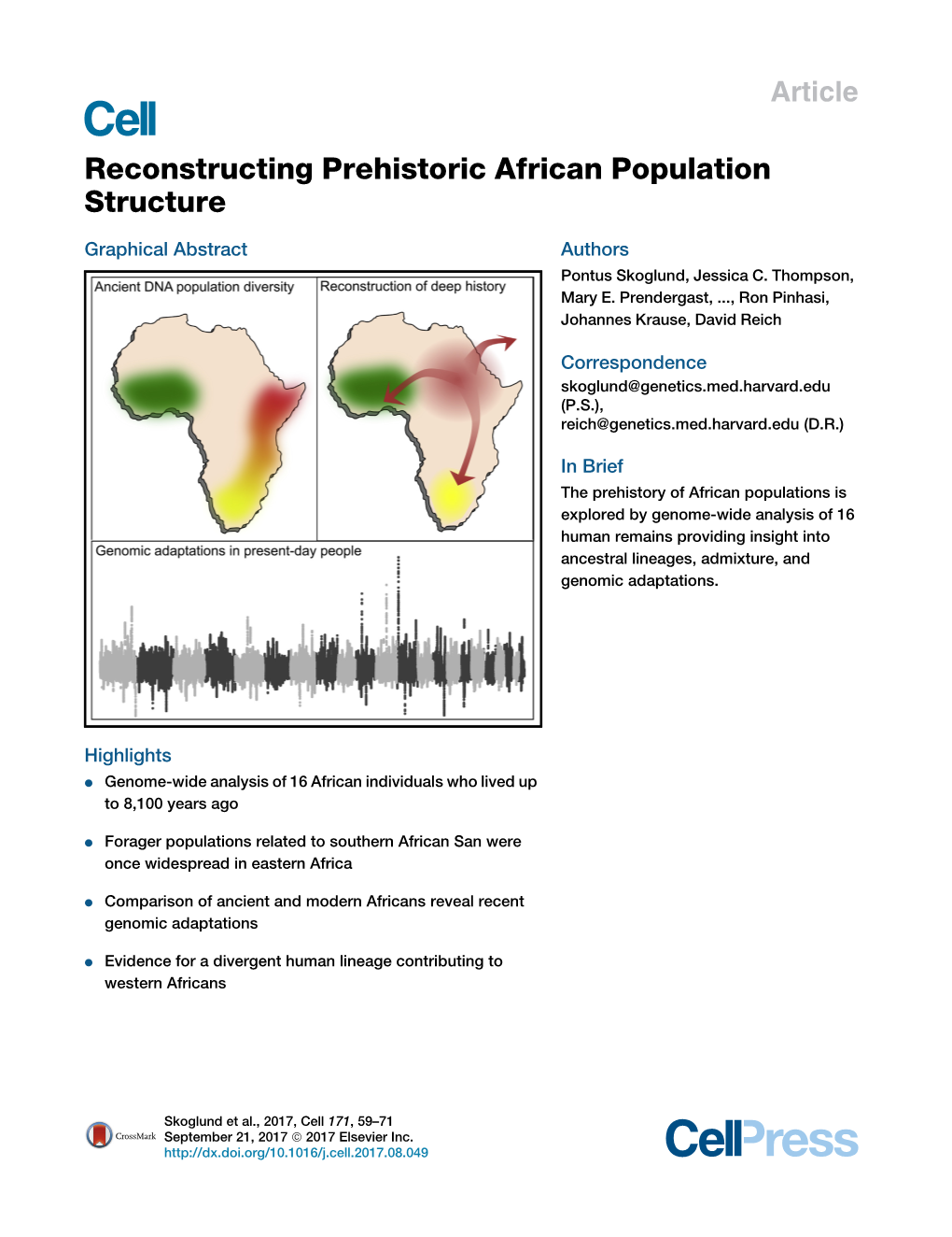 Reconstructing Prehistoric African Population Structure