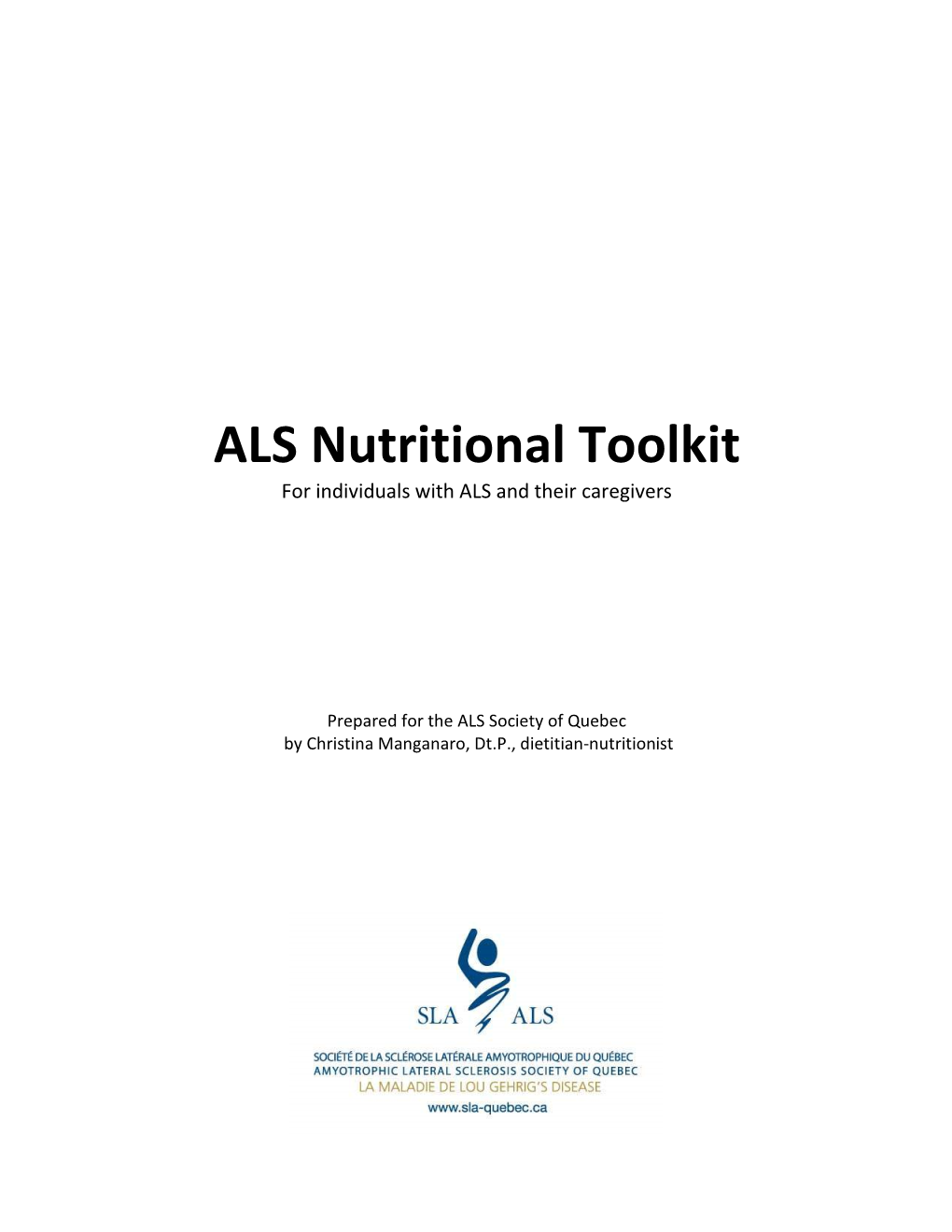 ALS Nutritional Toolkit for Individuals with ALS and Their Caregivers