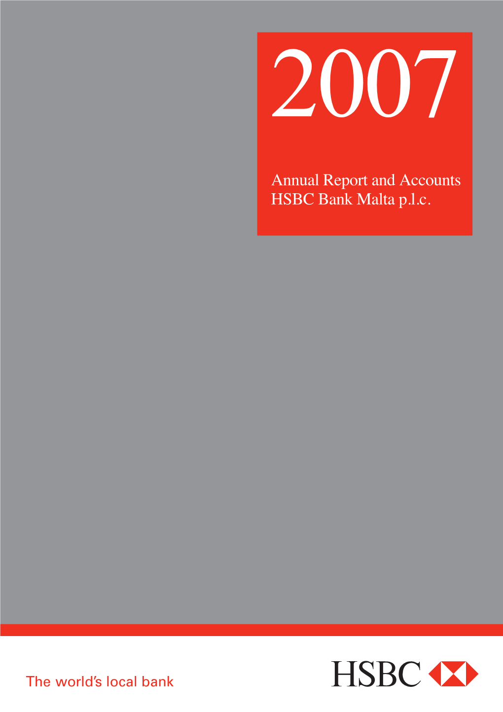 Annual Report and Accounts HSBC Bank Malta P.L.C