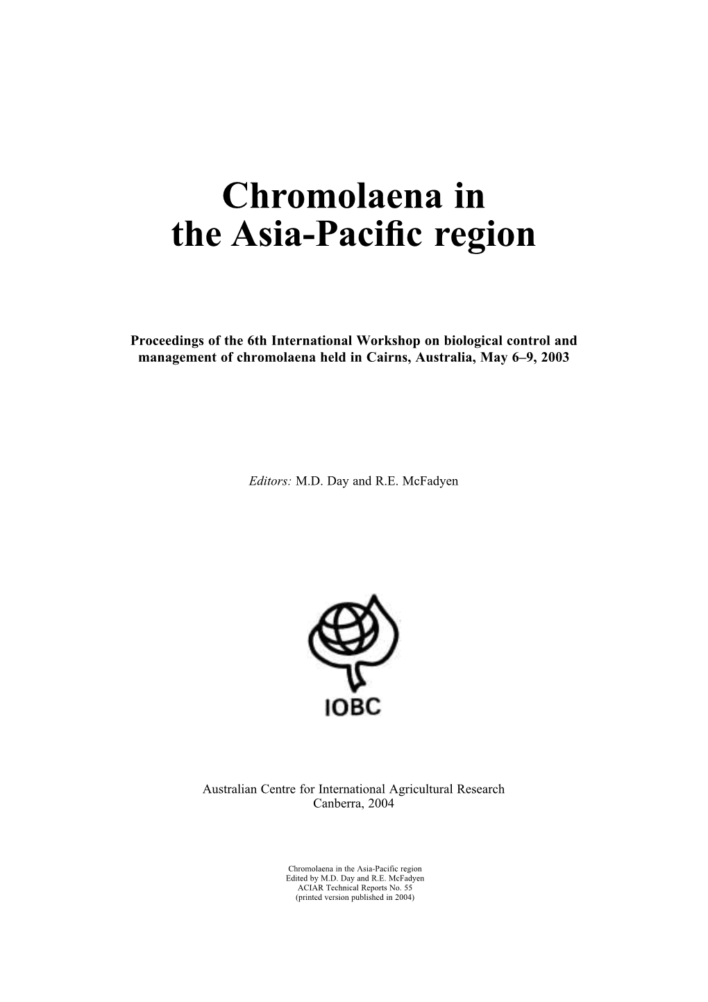 Chromolaena in the Asia-Paciﬁc Region