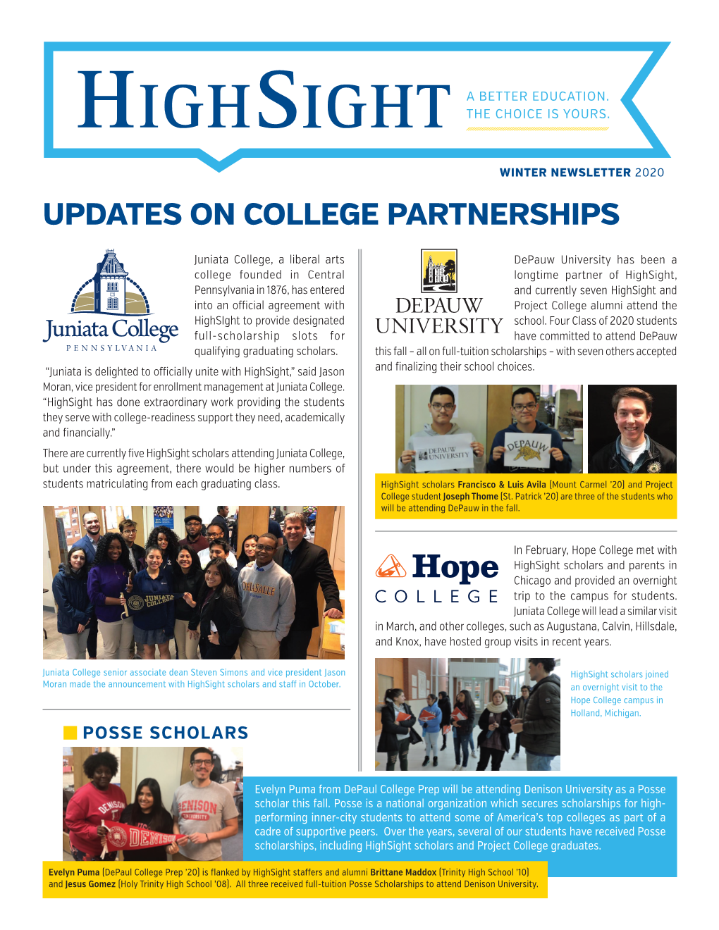 Updates on College Partnerships