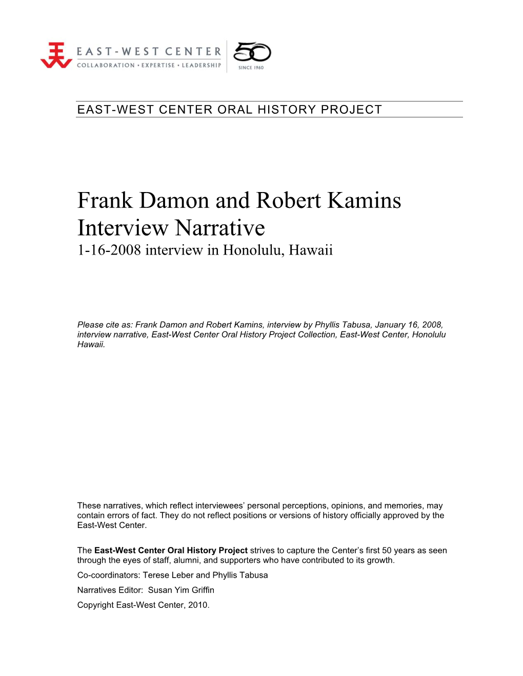 Damon-Kamins Narrative.Pdf