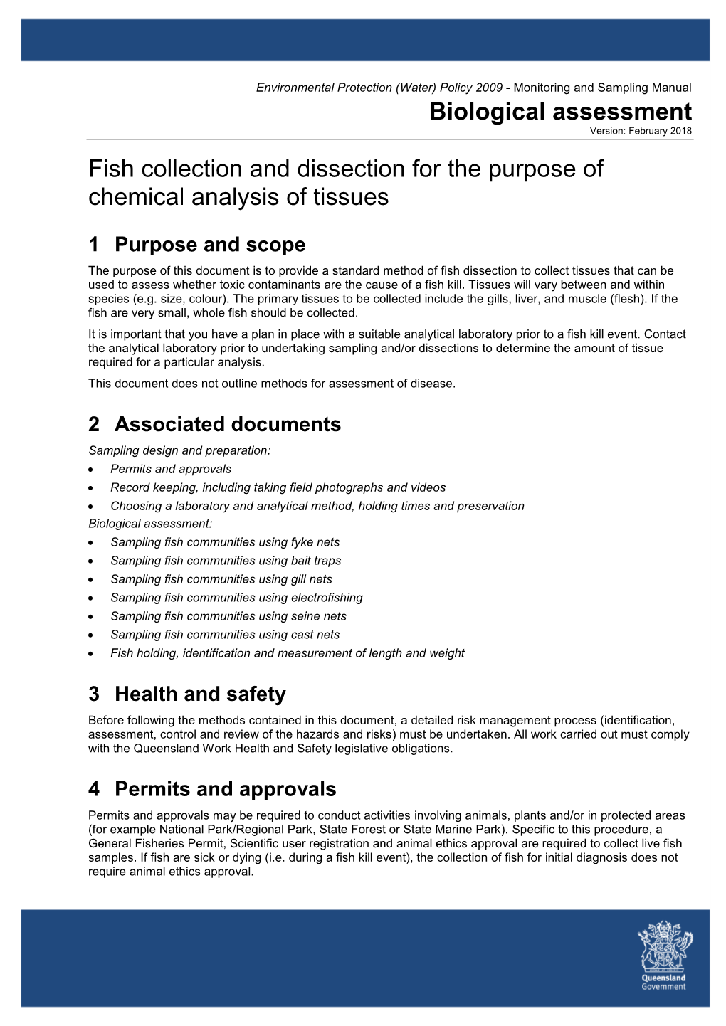 Fish Collection and Dissection for the Purpose of Chemical Analysis of Tissues