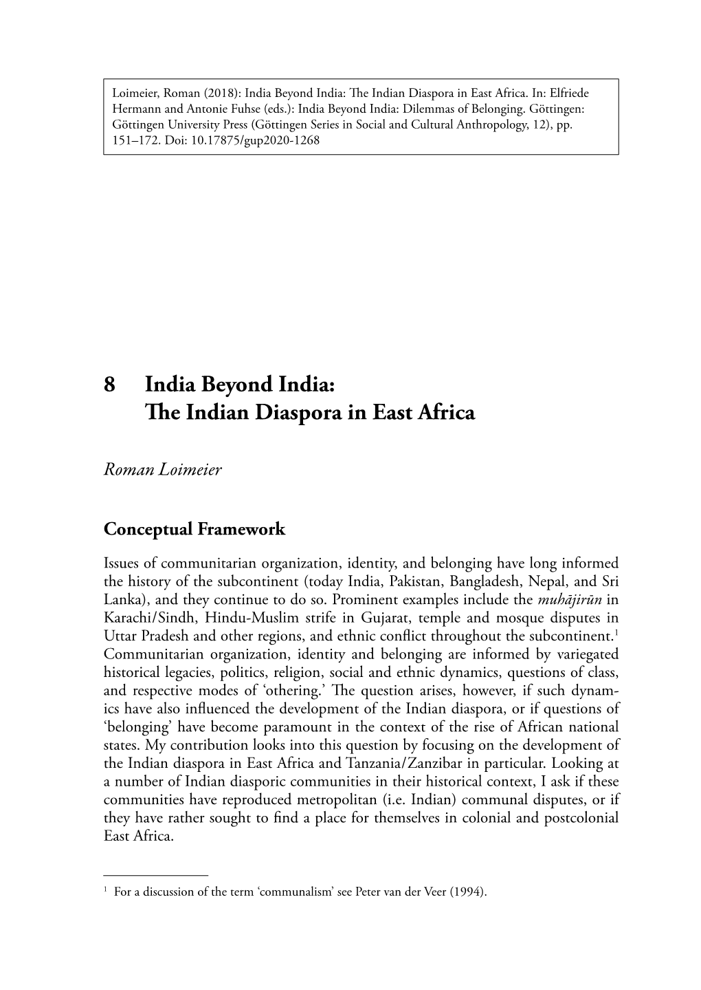 8 the Indian Diaspora in East Africa
