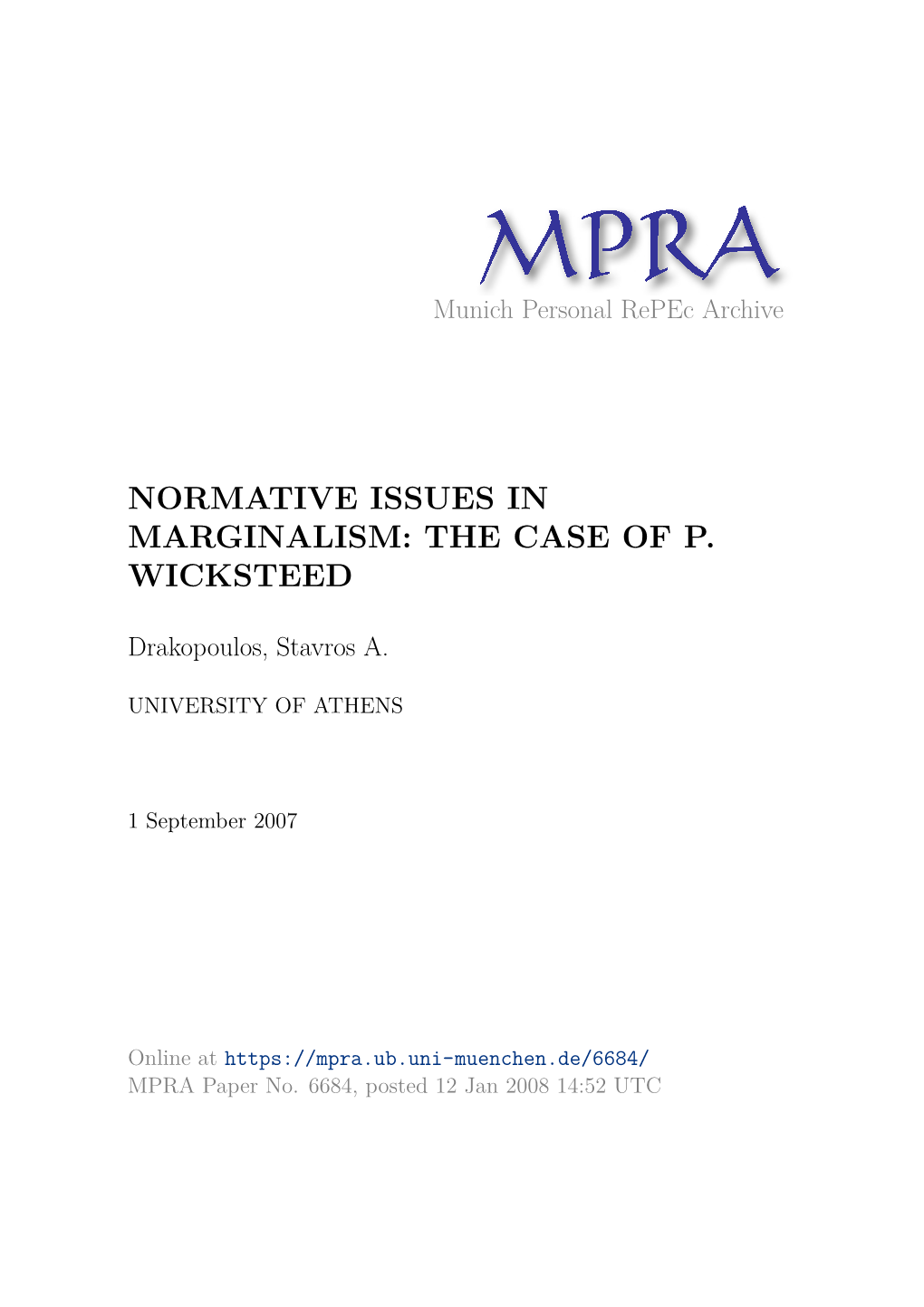 Normative Issues in Marginalism: the Case of P