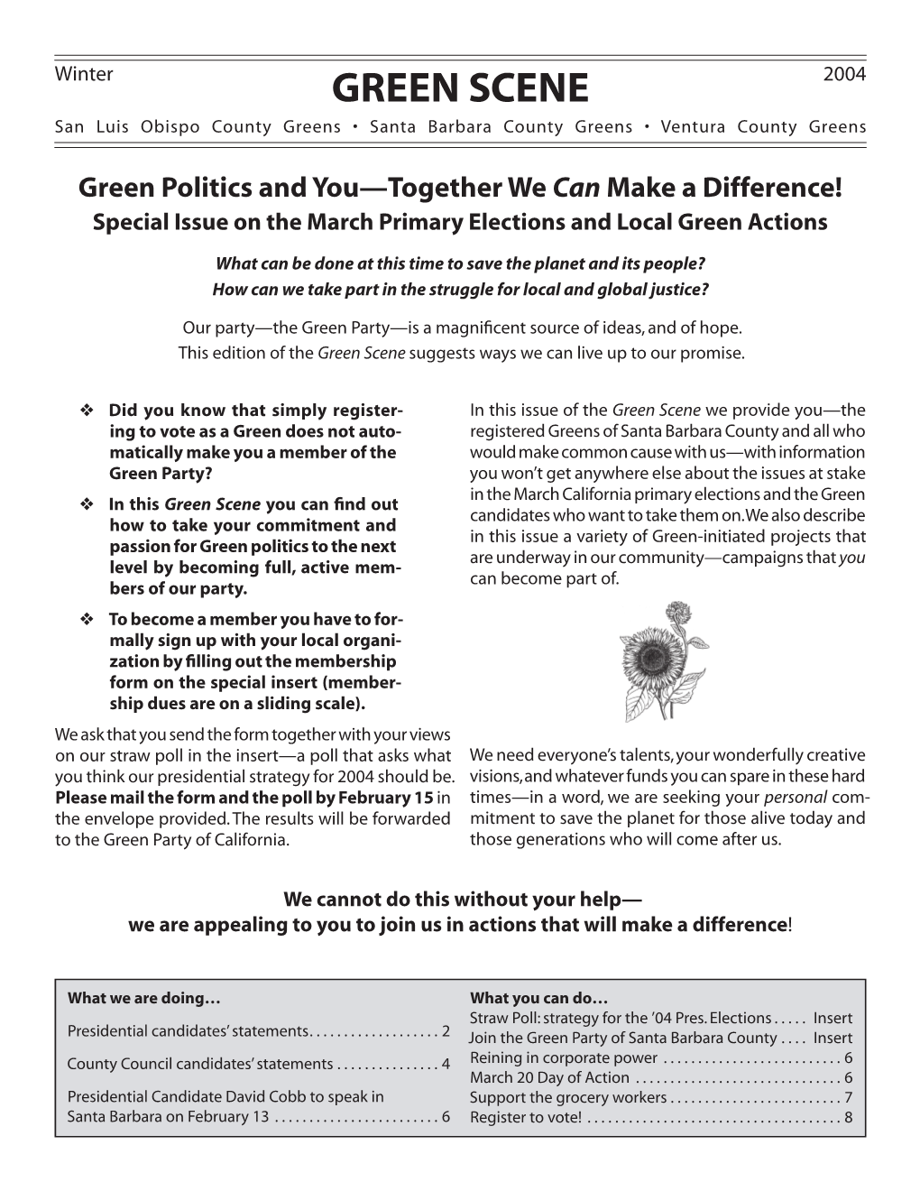 GREEN SCENE Elections for County Council