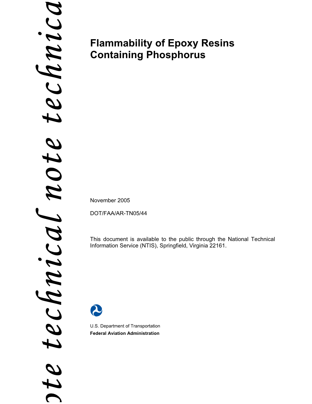 Flammability of Epoxy Resins Containing Phosphorus