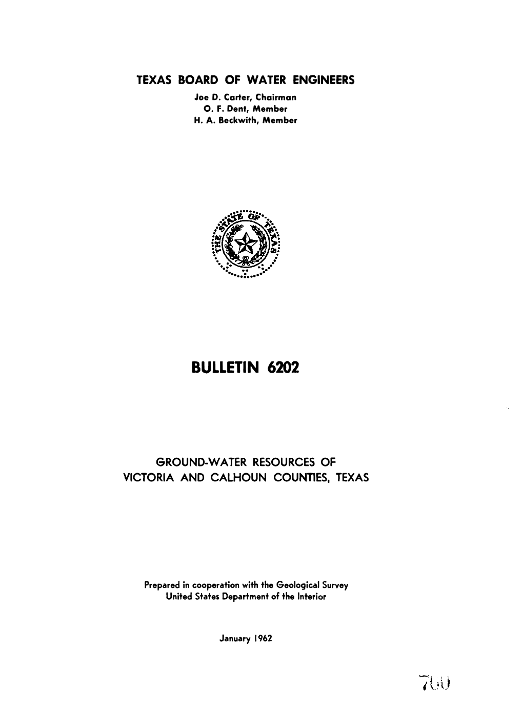 Ground-Water Resources of Victoria and Calhoun Counties, Texas