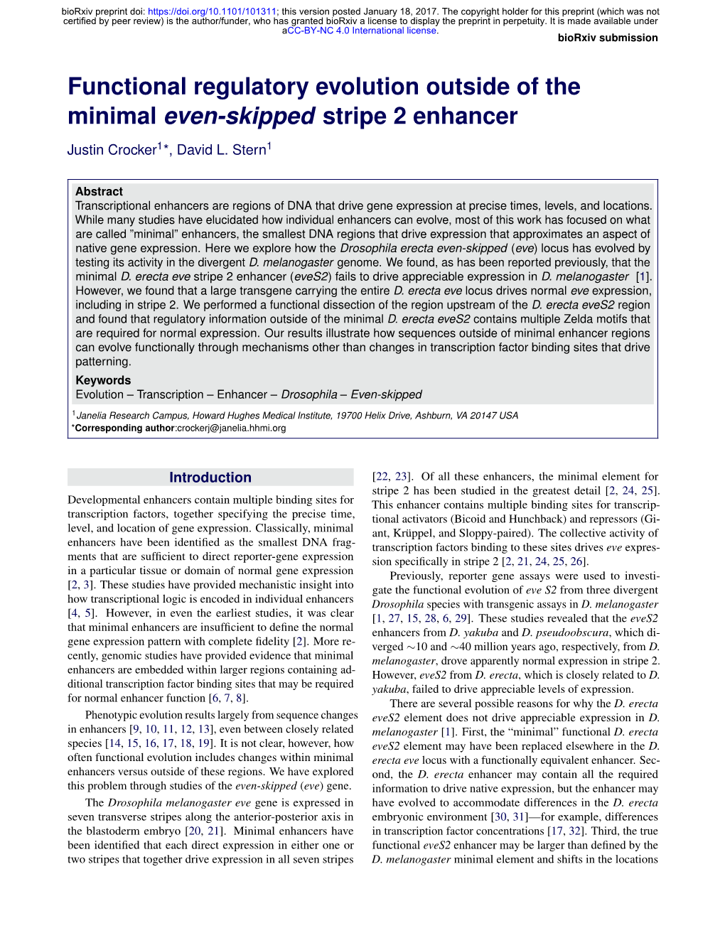 Functional Regulatory Evolution Outside of the Minimal Even-Skipped Stripe 2 Enhancer