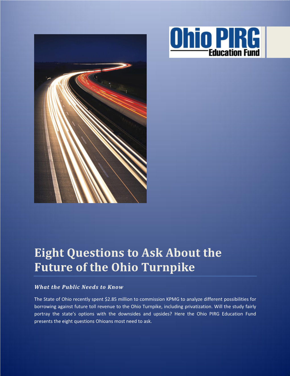 Eight Questions to Ask About the Future of the Ohio Turnpike