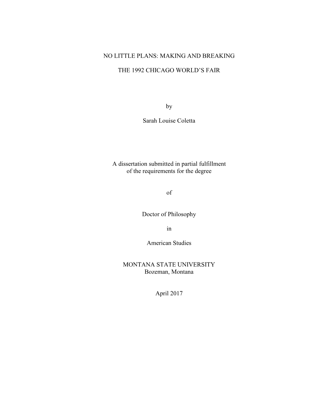 No Little Plans: Making and Breaking the 1992 Chicago