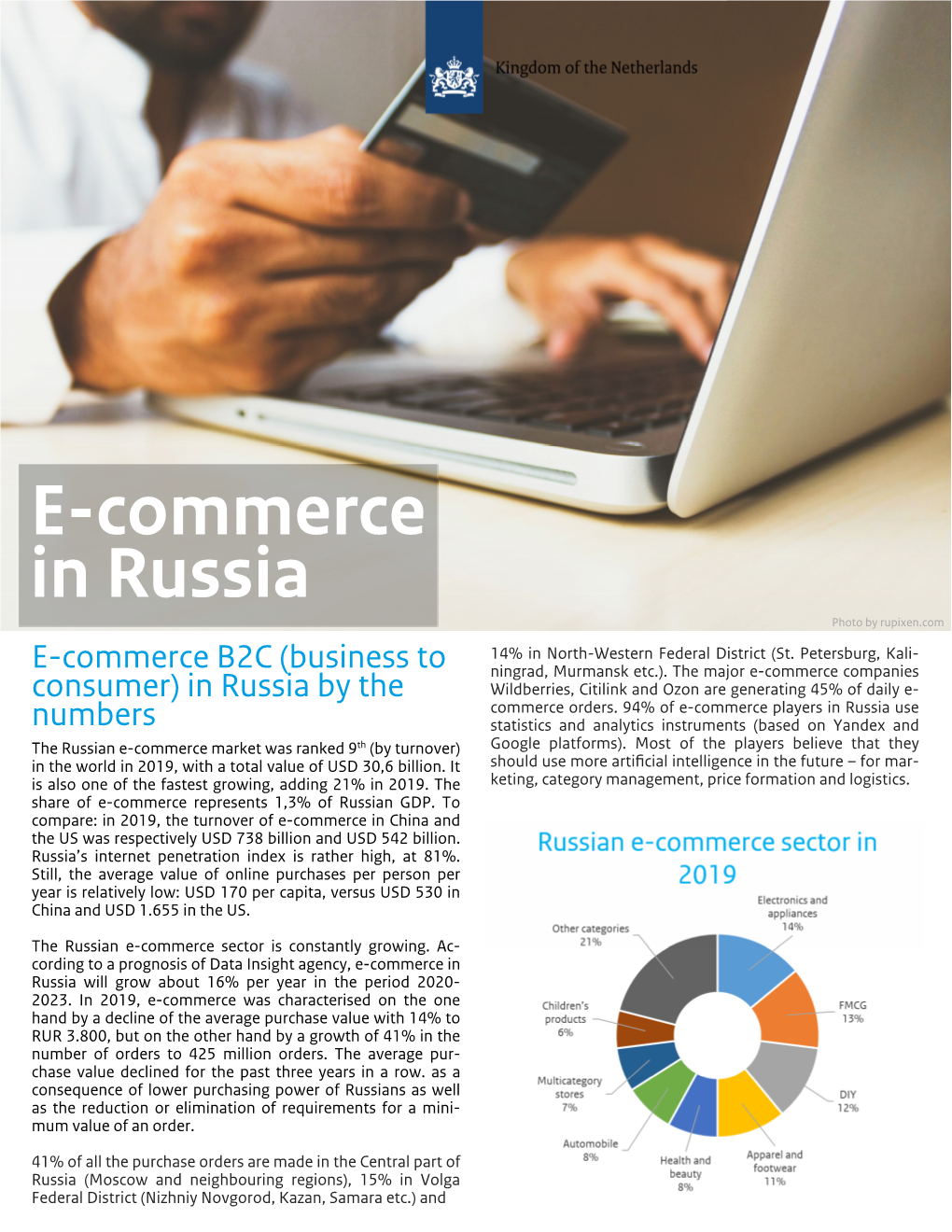 E-Commerce in Russia Photo by Rupixen.Com 14% in North-Western Federal District (St