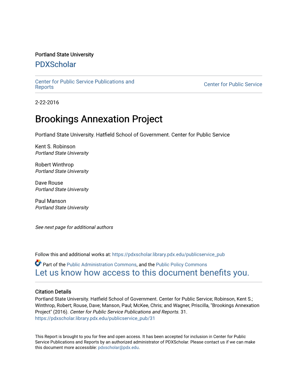 Brookings Annexation Project