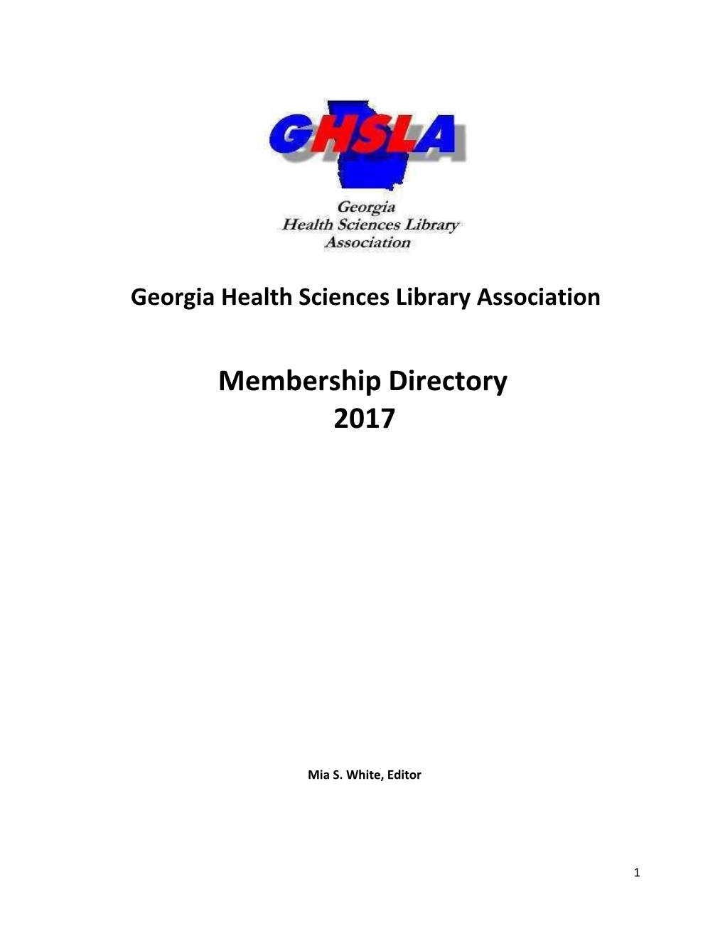 Georgia Health Sciences Library Association Membership Directory