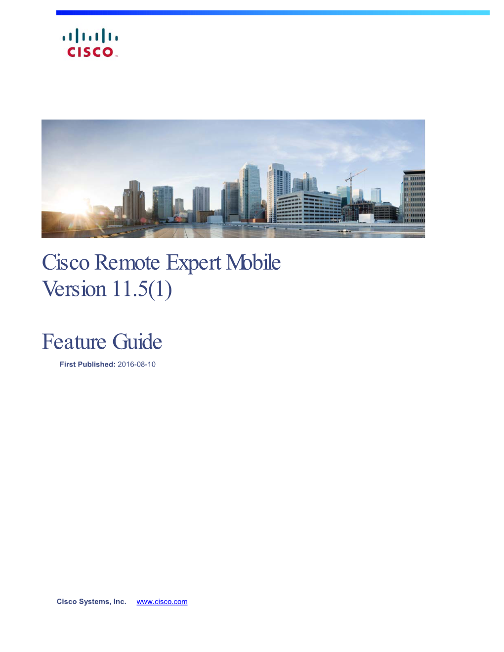 Cisco Remote Expert Mobile Feature Guide Version 11.5(1)