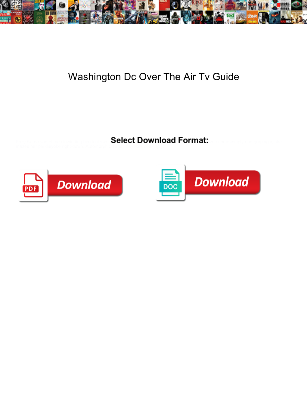 Washington Dc Over the Air Tv Guide