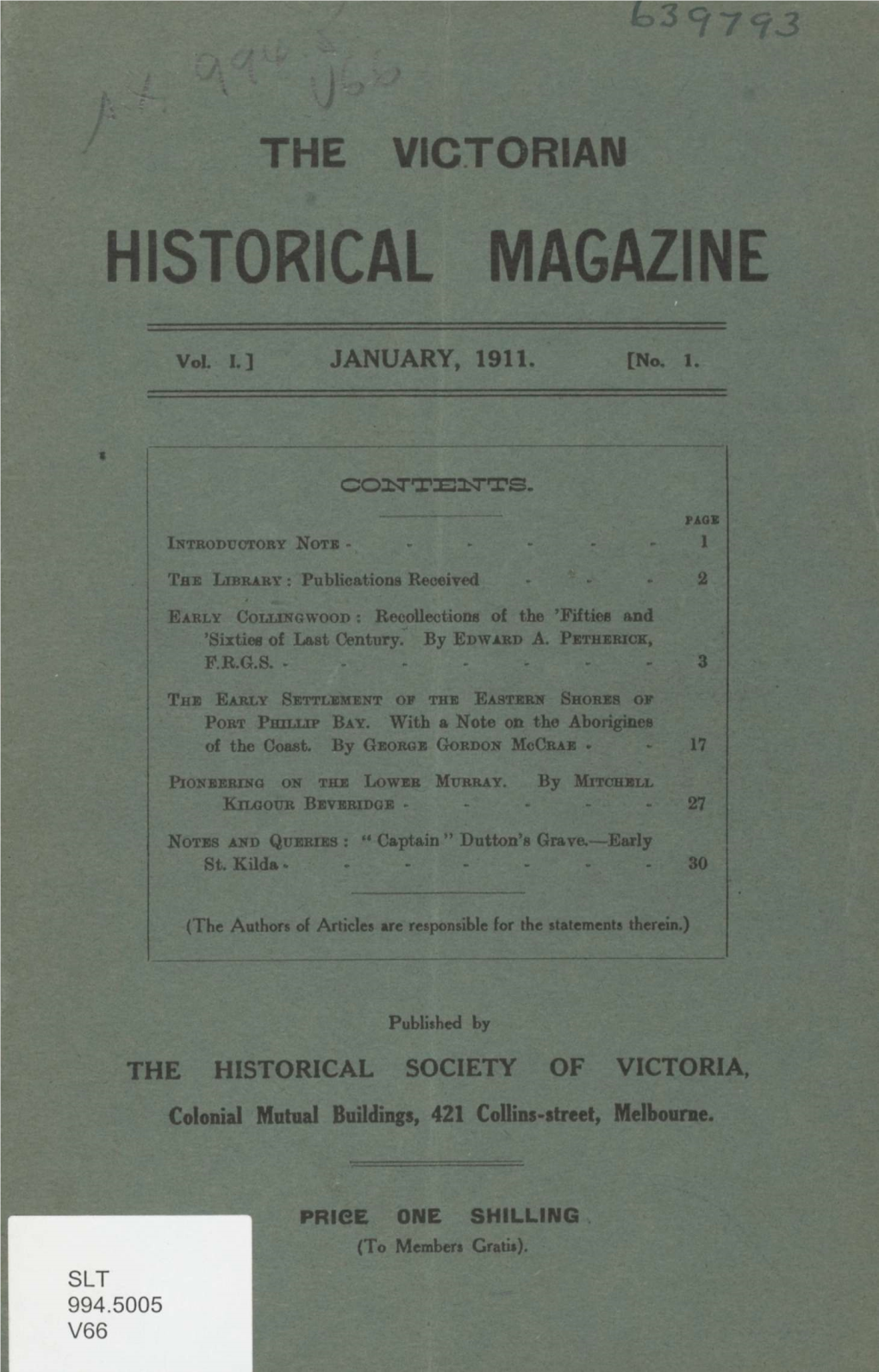 The Victorian Historical Magazine