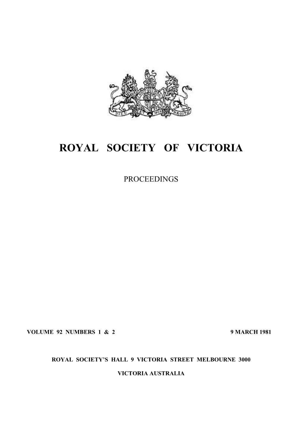 Royal Society of Victoria