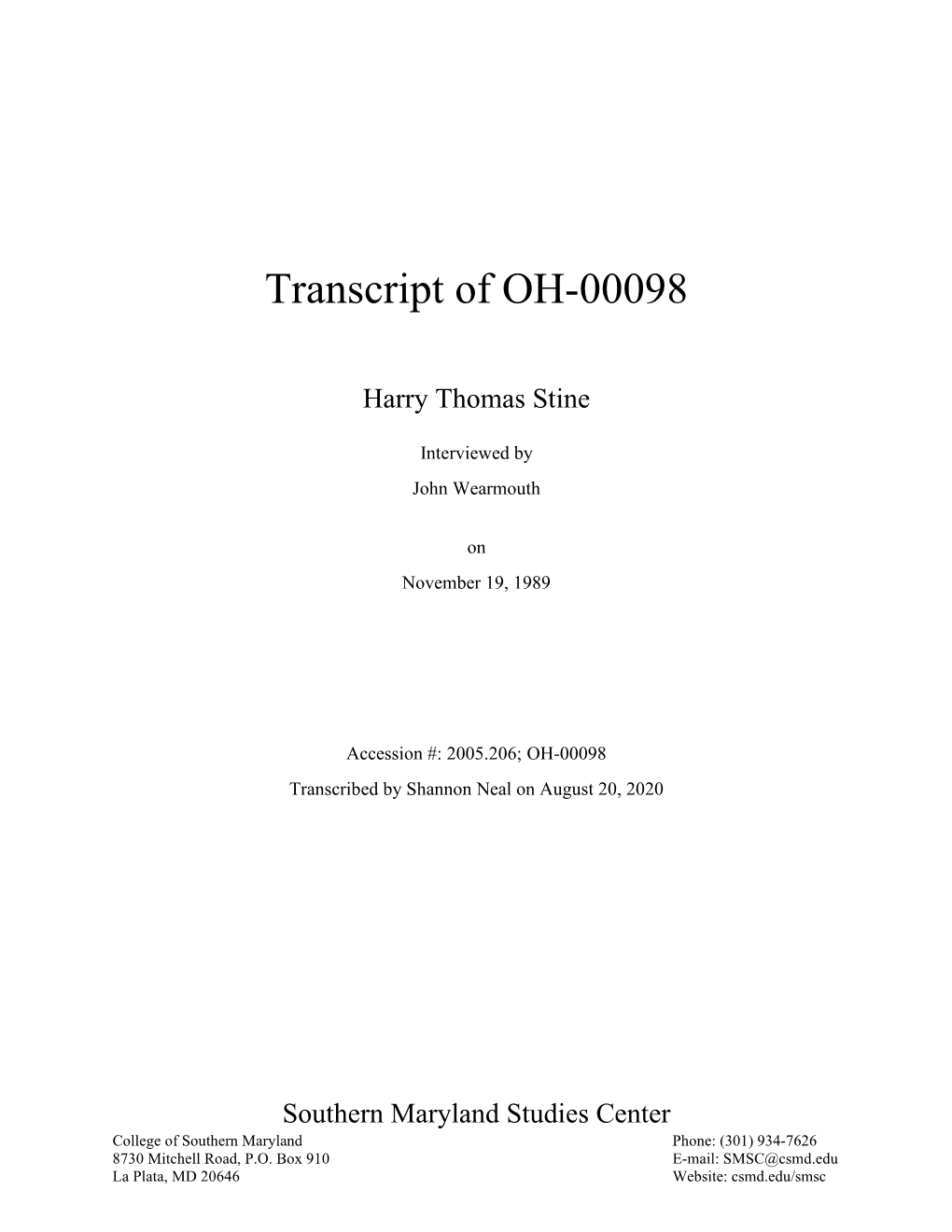 OH-00098 Transcript