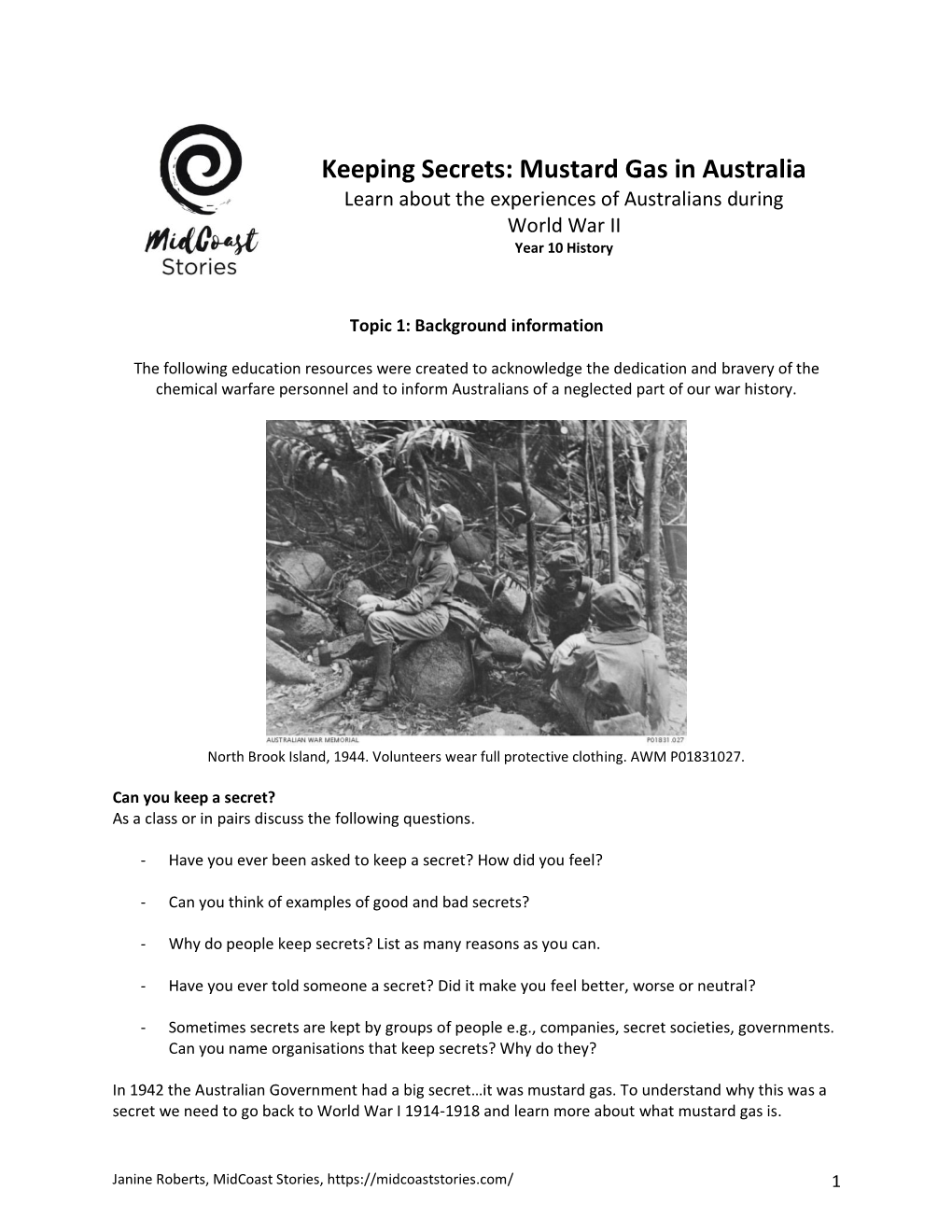 Mustard Gas in Australia Learn About the Experiences of Australians During World War II Year 10 History