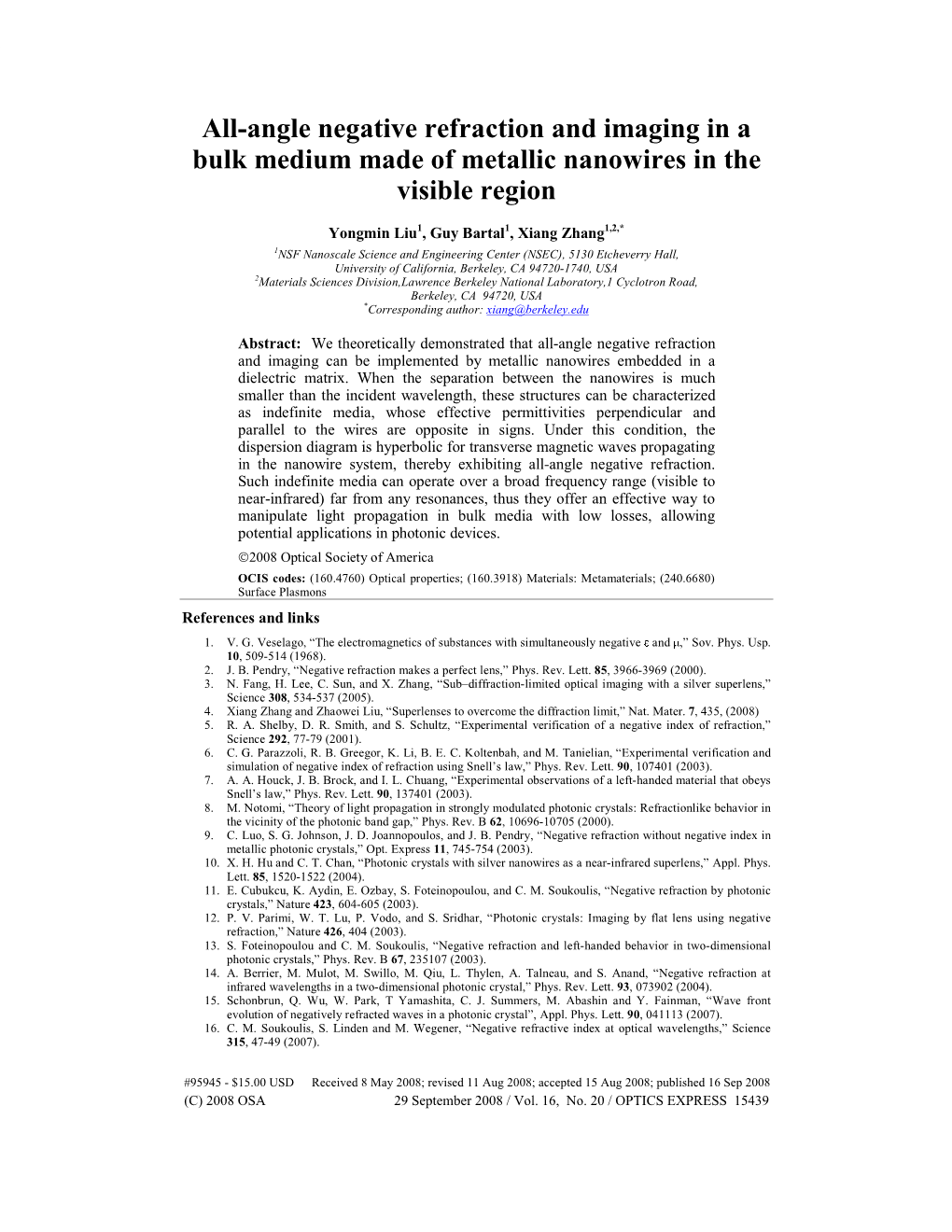 All-Angle Negative Refraction and Imaging in a Bulk Medium Made of Metallic Nanowires in the Visible Region