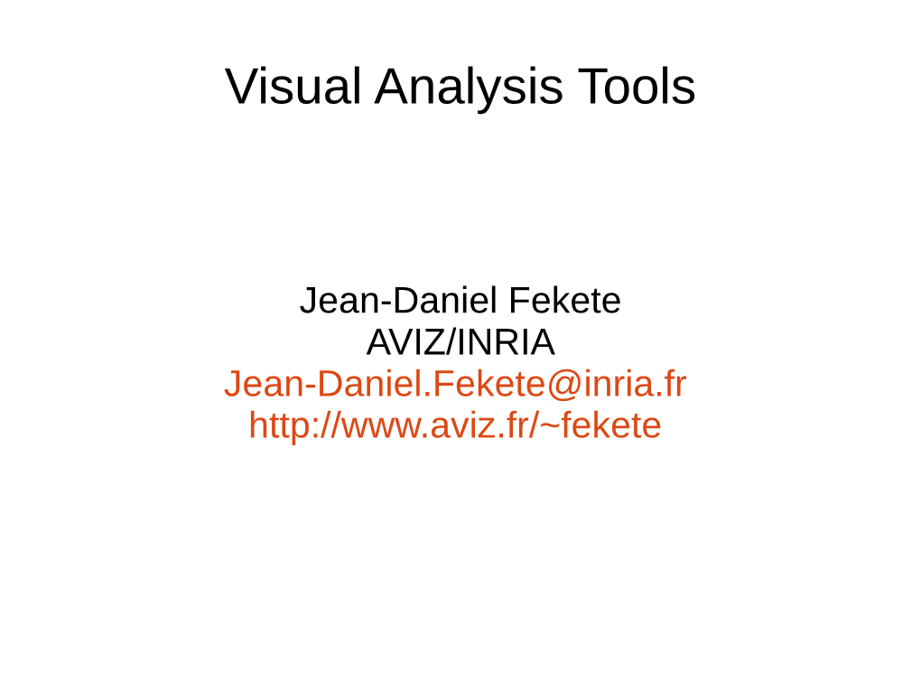 Visual Analysis Tools