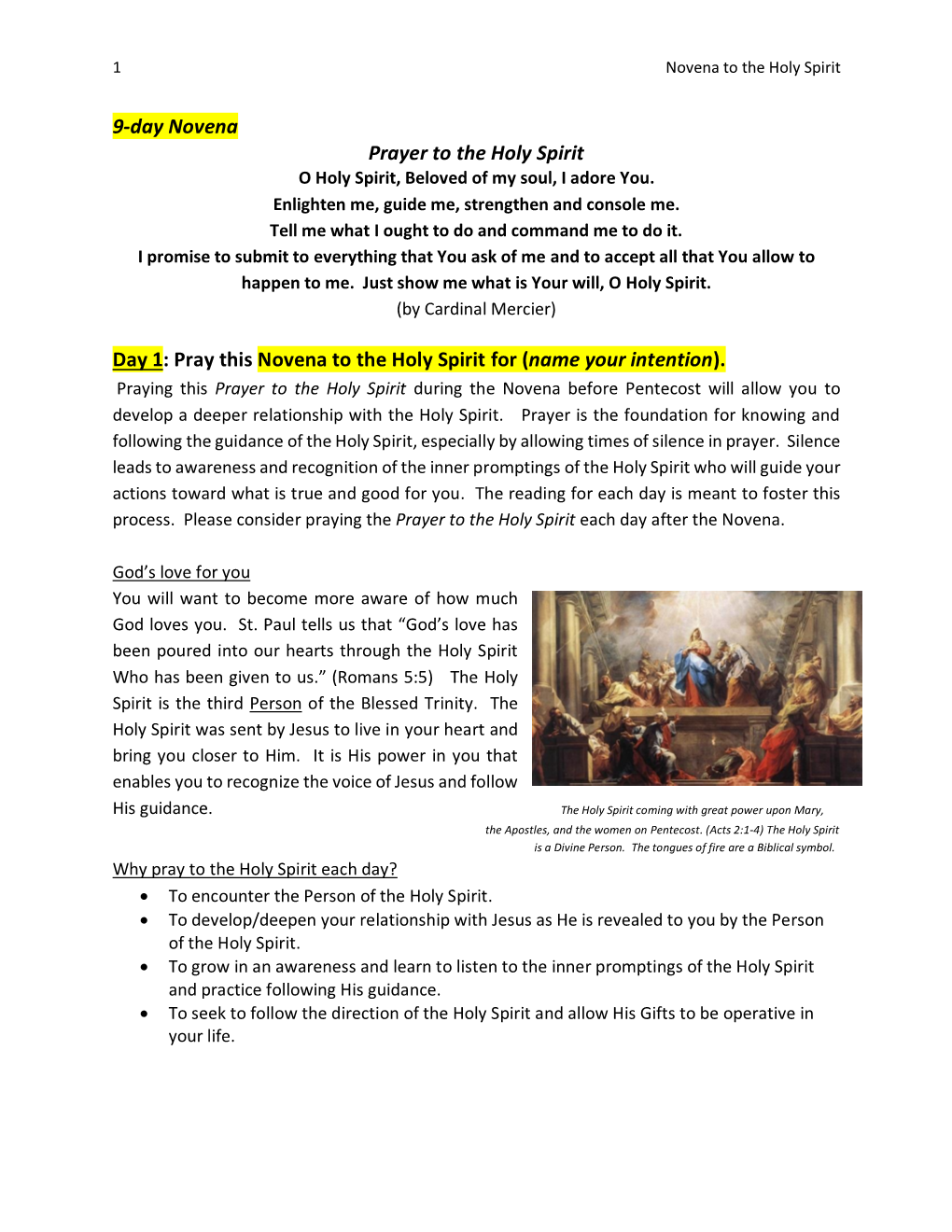 Pray This Novena to the Holy Spirit for (Name Your Intention)