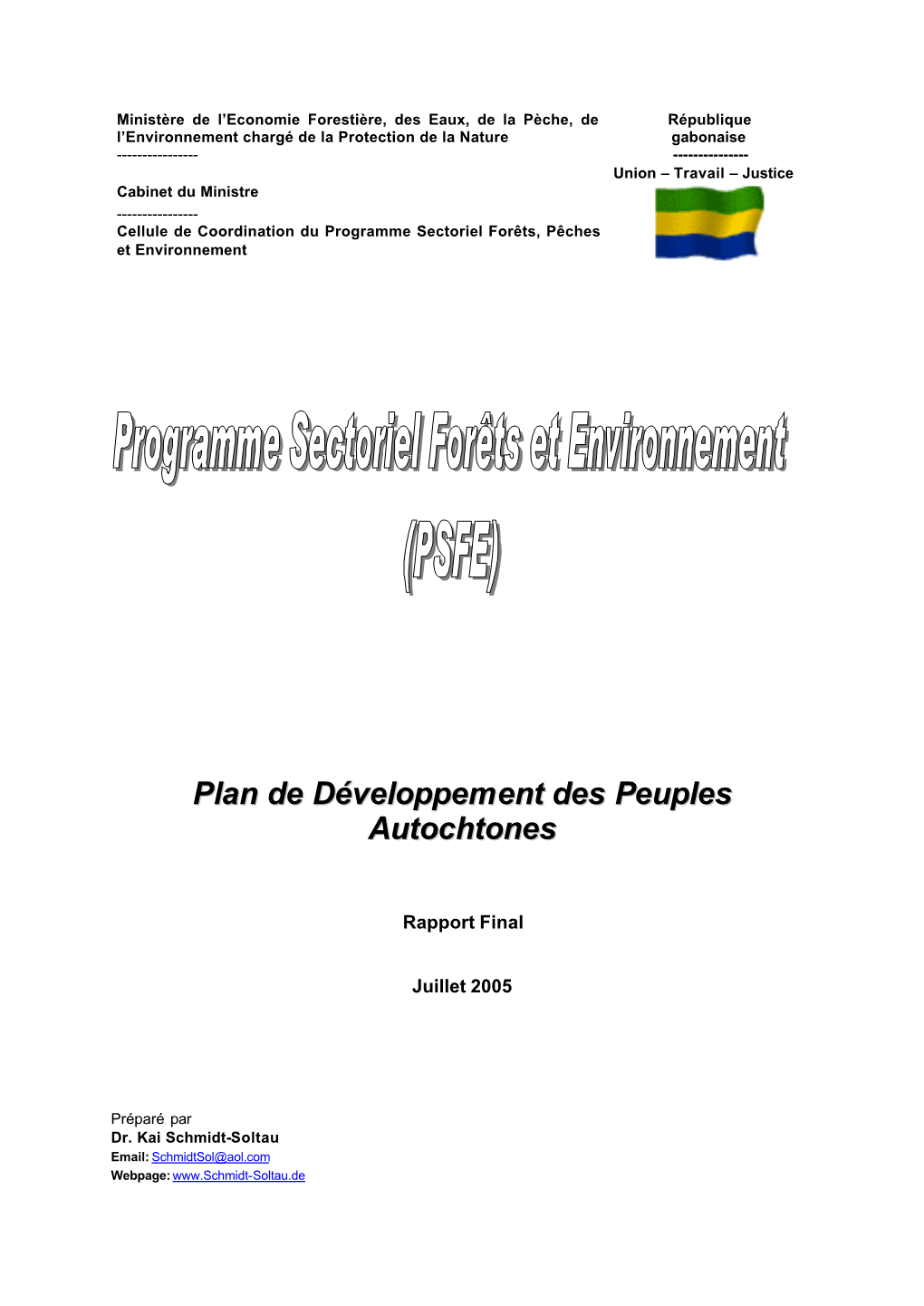 PSFE Gabon Plan De Developpement Des Peuples Autochtones F…