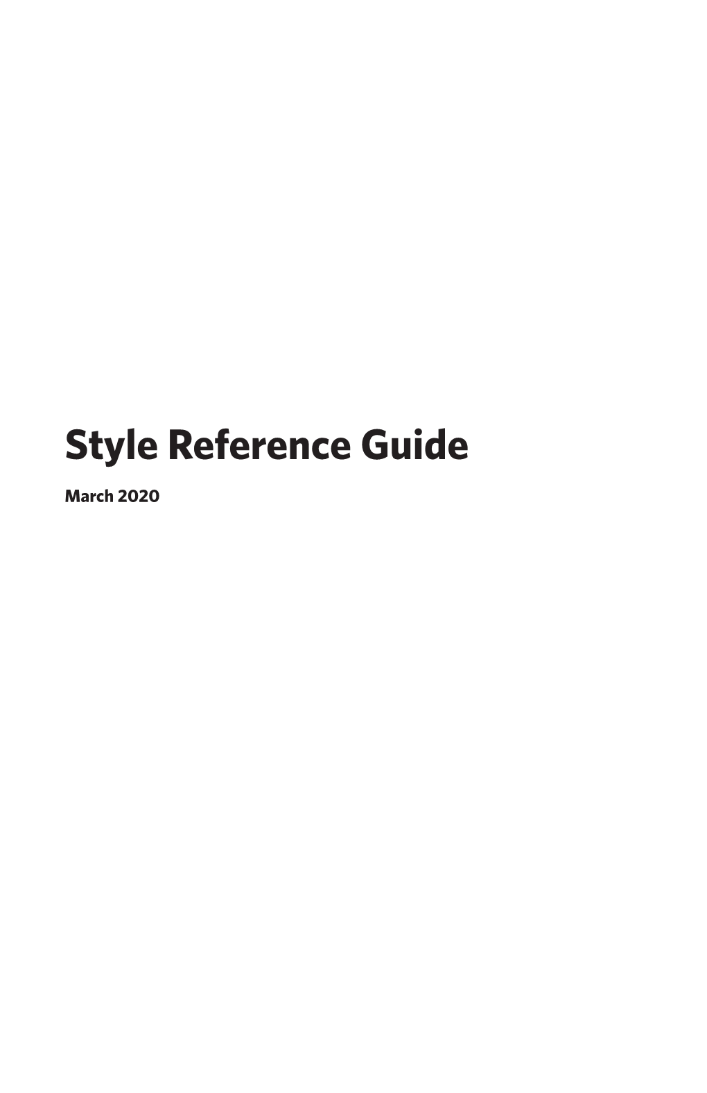 Samford Style Reference Guide
