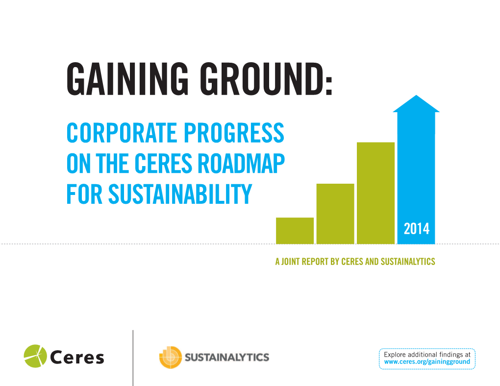 Corporate Progress on the Ceres Roadmap for Sustainability 2014