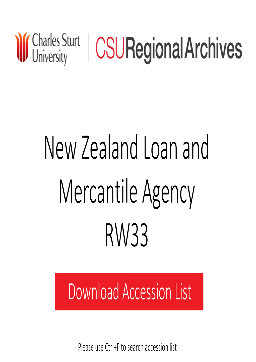 New Zealand Loan and Mercantile Agency RW33